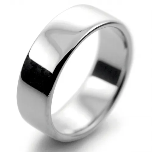 Slight or Soft Court Medium -  7mm Palladium Wedding Ring 